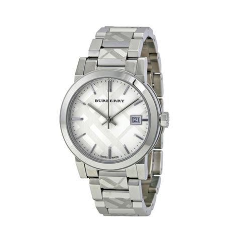 burberry ladies silver-tone swiss watch|Burberry Ladies Watches .